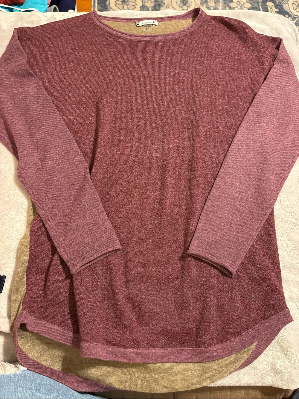 Smartwool Women's Maroon Crewneck Long Sleeve Top